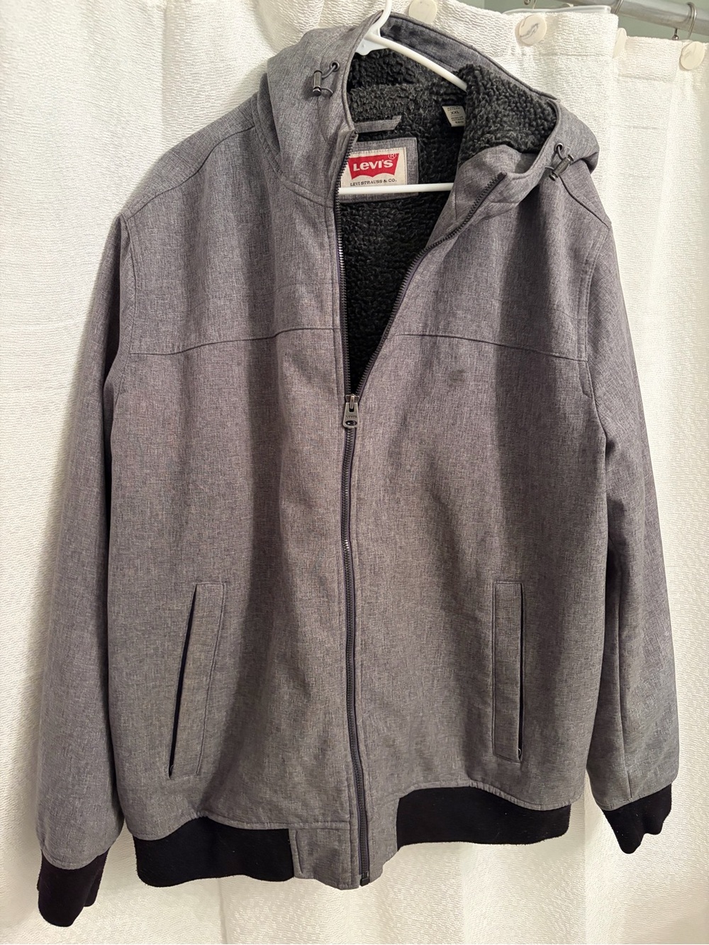 Levi's Gray Sherpa-Lined Hoodie Jacket